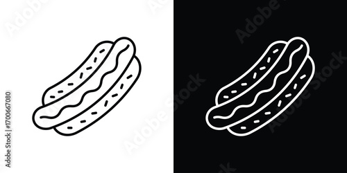 Hot dog icon in line design. editable stroke icon.