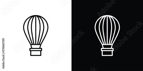 Hot air balloon icon in line design. editable stroke icon.