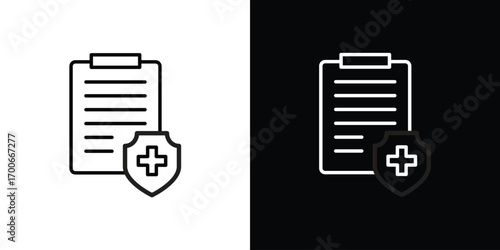 Health insurance icon in line design. editable stroke icon.