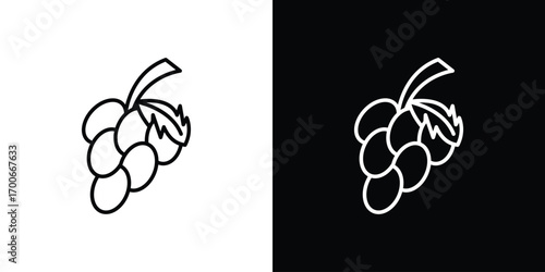 Grapes icon in line design. editable stroke icon.