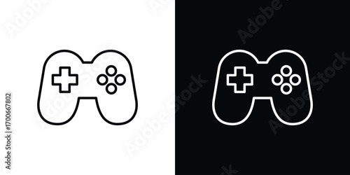 Game controller icon in line design. editable stroke icon.