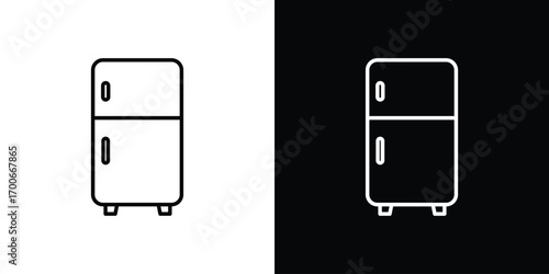 Fridge icon in line design. editable stroke icon.