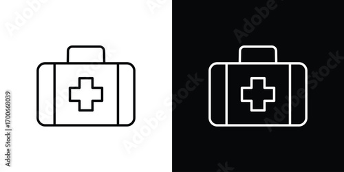 First aid icon in line design. editable stroke icon.