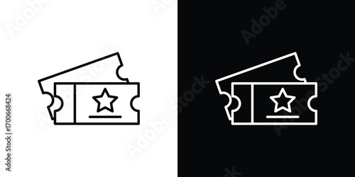Event ticket icon in line design. editable stroke icon.