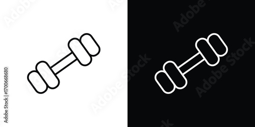 Dumbbell icon in line design. editable stroke icon.