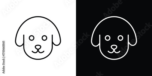 Dog icon in line design. editable stroke icon.