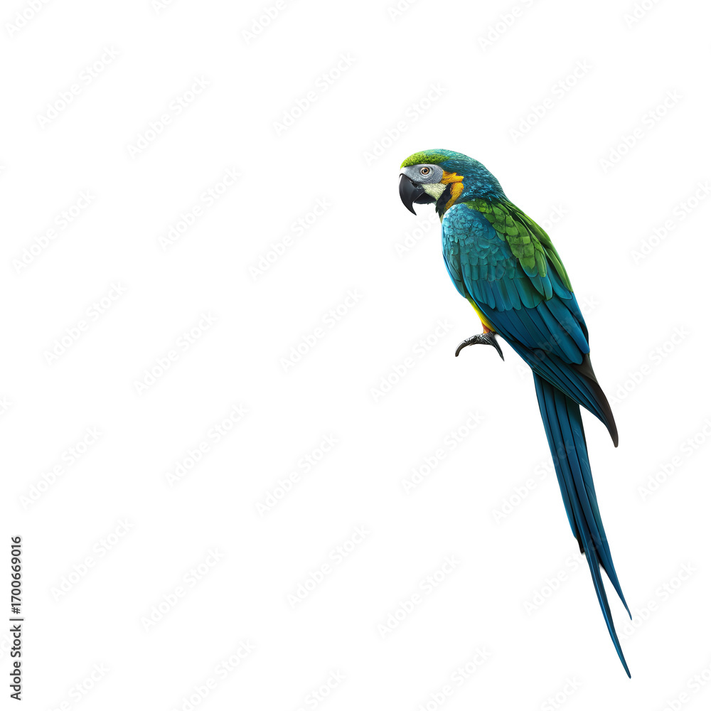 Fototapeta premium macaw-parrot-in-flight--big-blue-ara-ararauna-in-t