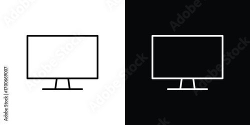 Desktop icon in line design. editable stroke icon.
