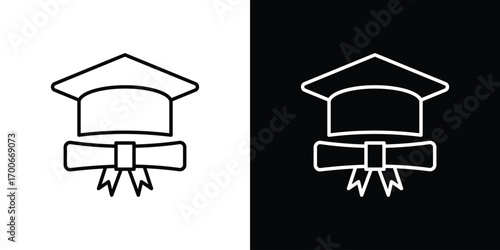 Degree icon in line design. editable stroke icon.