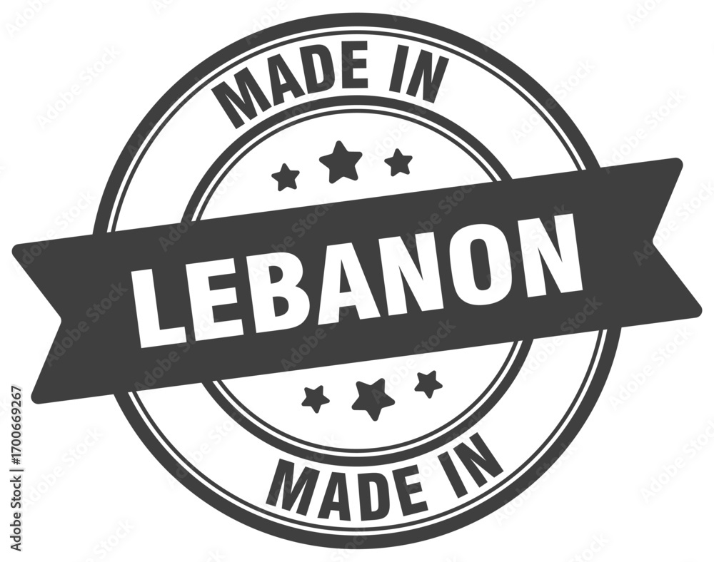 Fototapeta premium Made in Lebanon round sign. Made in Lebanon stamp.