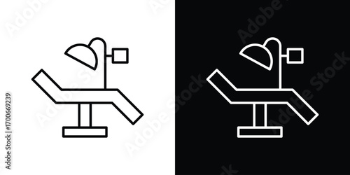 Dentist chair icon in line design. editable stroke icon.