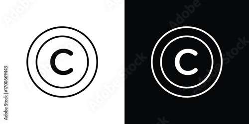Copyright icon in line design. editable stroke icon.