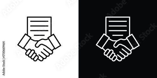 Contract icon in line design. editable stroke icon.
