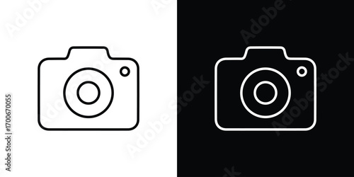 Camera icon in line design. editable stroke icon.