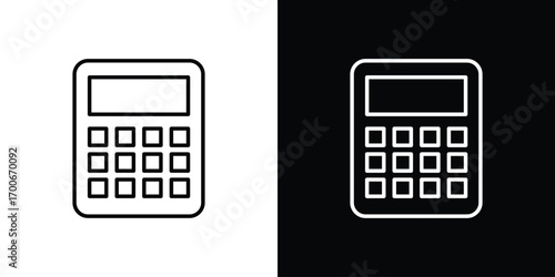 Calculator icon in line design. editable stroke icon.