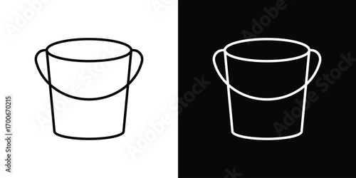 Bucket icon in line design. editable stroke icon.
