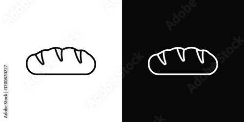 Bread loaf icon in line design. editable stroke icon.