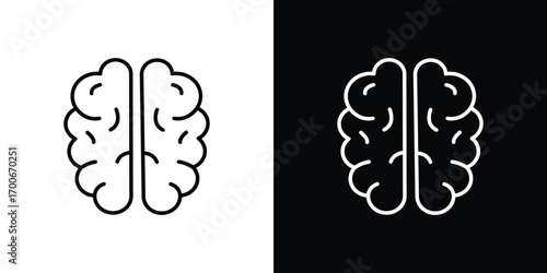 Brain icon in line design. editable stroke icon.