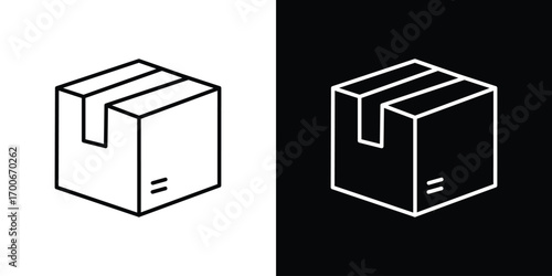Box icon in line design. editable stroke icon.