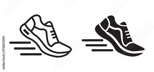 Running shoes icon. shoes for fitness, sport, gym sign. running shoes for app, website, ui, ux. shoes png and vector illustration on transparent background.