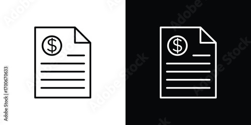 Bank statement icon in line design. editable stroke icon.