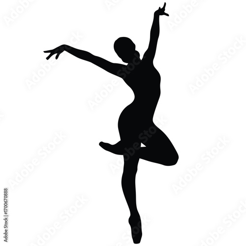 Vector art of silhouette of a ballerina dancing