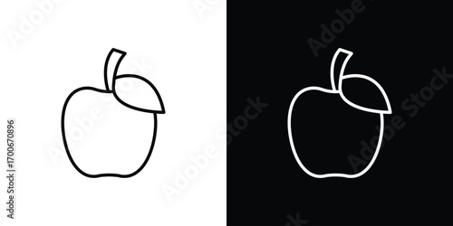 Apple icon in line design. editable stroke icon.