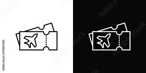 Airline ticket icon in line design. editable stroke icon.