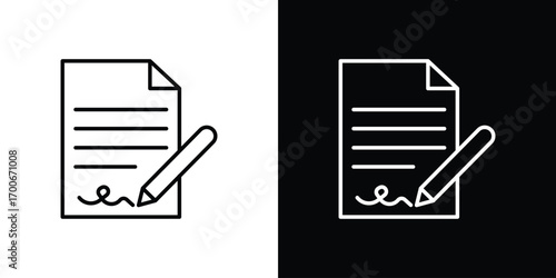 Agreement icon in line design. editable stroke icon.