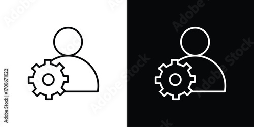 Account settings icon in line design. editable stroke icon.