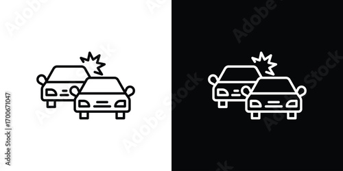 Accident icon in line design. editable stroke icon.