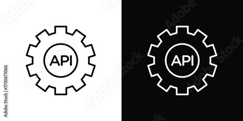 API icon in line design. editable stroke icon.