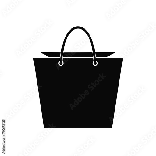 Illustration of a simple shopping bag icon on transparent background
