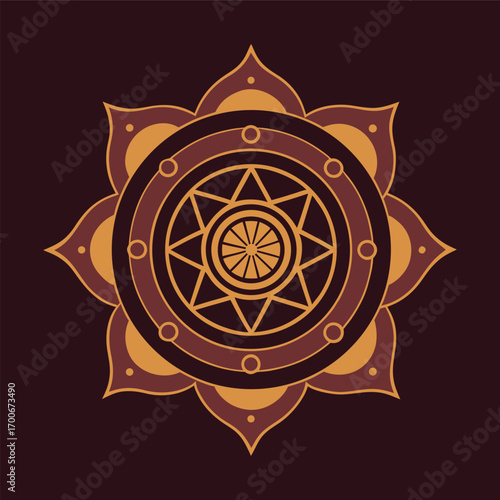 Vedic Script Circle Pattern Cultural Mandala