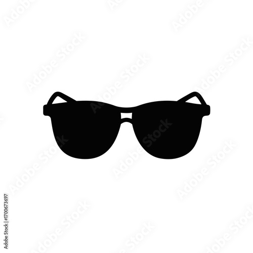 Illustration of a pair of dark sunglasses on transparent background