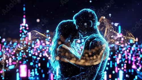 A video depicting the particle-transformed, unified love story of two people who love each other.