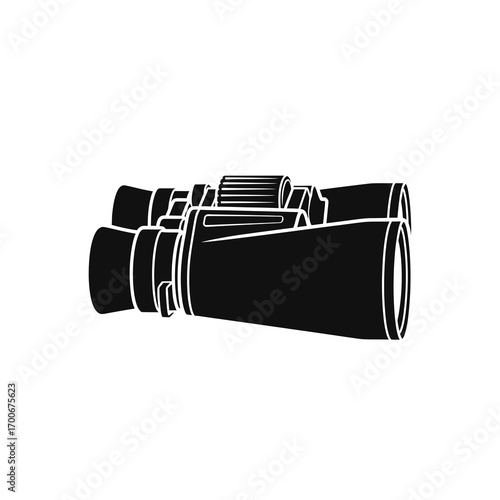 Binoculars optical instrument silhouette on white background