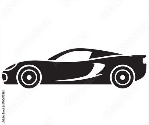 Vector silhouette of sports car sleek coupe symbolizing luxury and performance