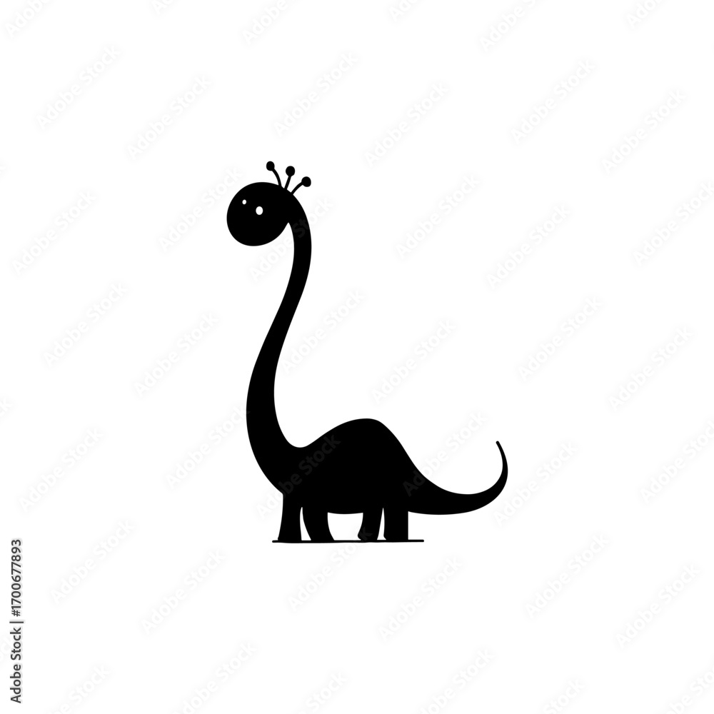 Fototapeta premium Maiasaura. Maiasaura simple black and white line art vector logo