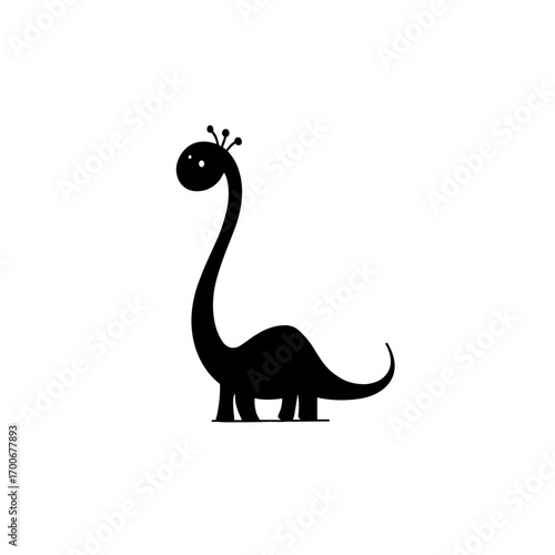 Maiasaura. Maiasaura simple black and white line art vector logo