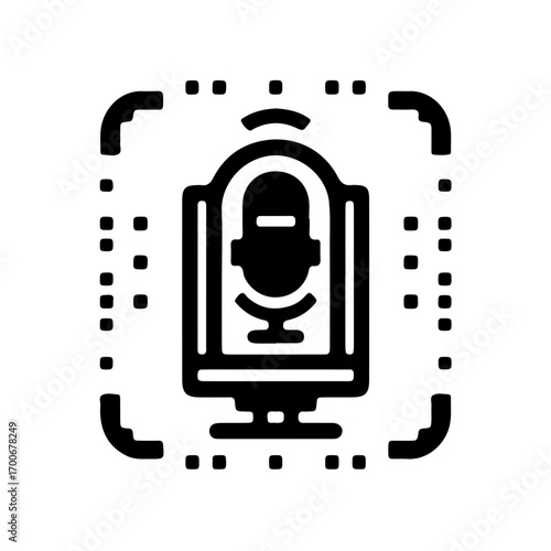 Icon of voice-activated kiosk terminal