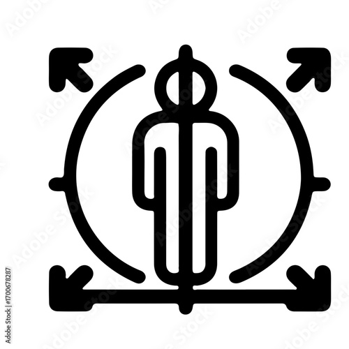 Minimalist pictogram of distancing marker