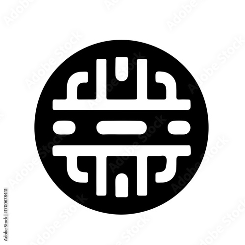 Flat pictogram of a QR scan terminal