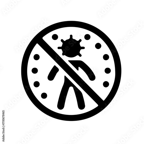Minimalist pictogram of fever alert signage