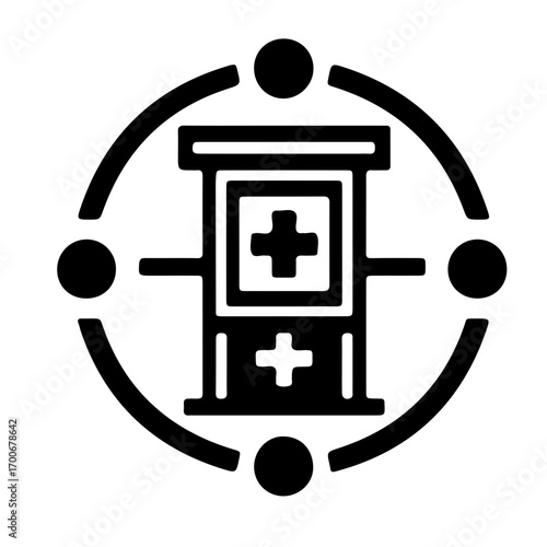 Flat icon of health declaration station