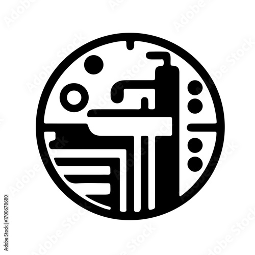 Minimalist pictogram of hygiene sink unit