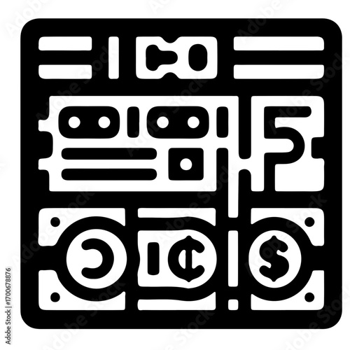 Minimalist pictogram of e-wallet terminal