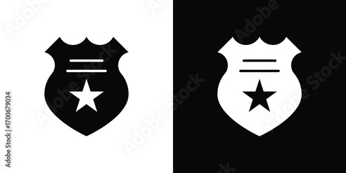 Police badge icon Concept. vector design and illustration.