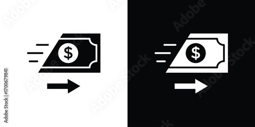 Money transfer icon Concept. vector design and illustration.