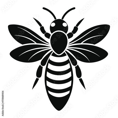 Black Bee Shape Vector Design